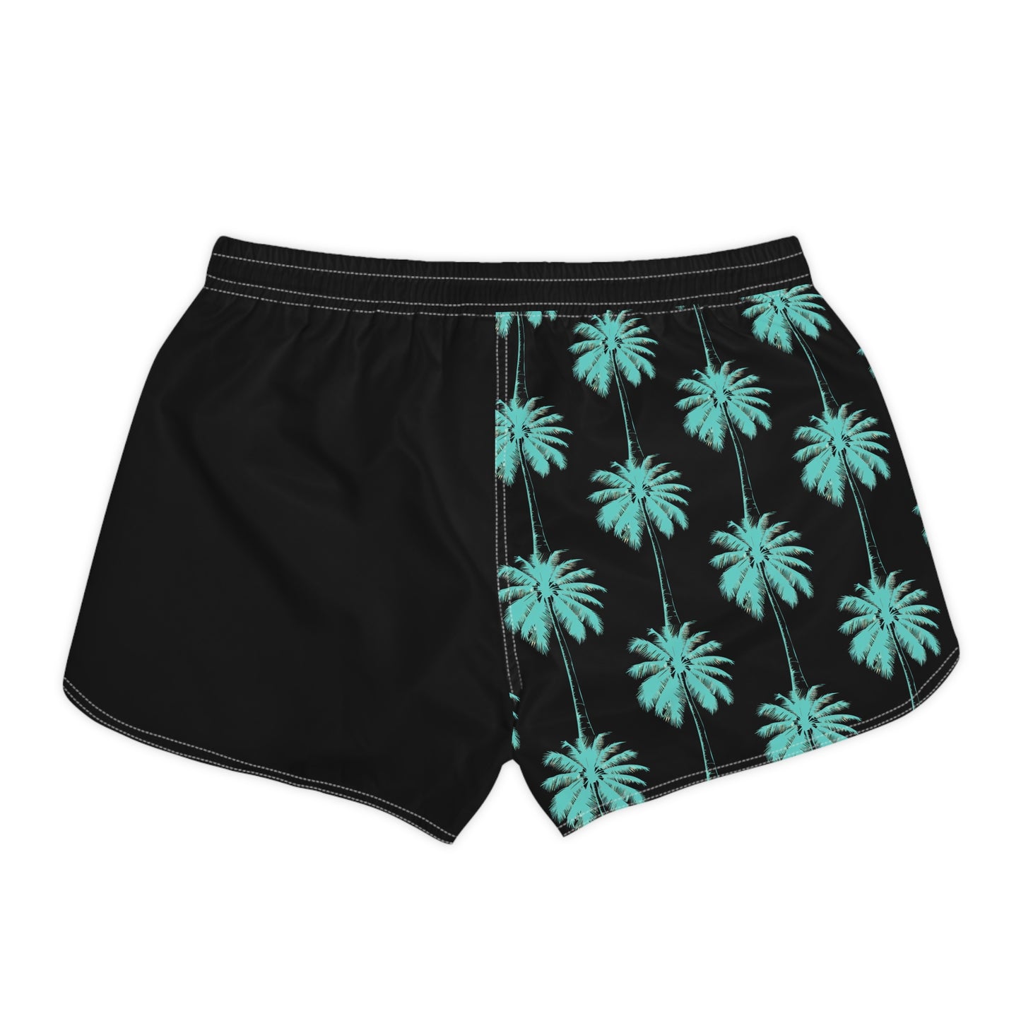 Palm Print Beach Shorts — 'Surface Beach' Women's Casual Swim/Beach Shorts