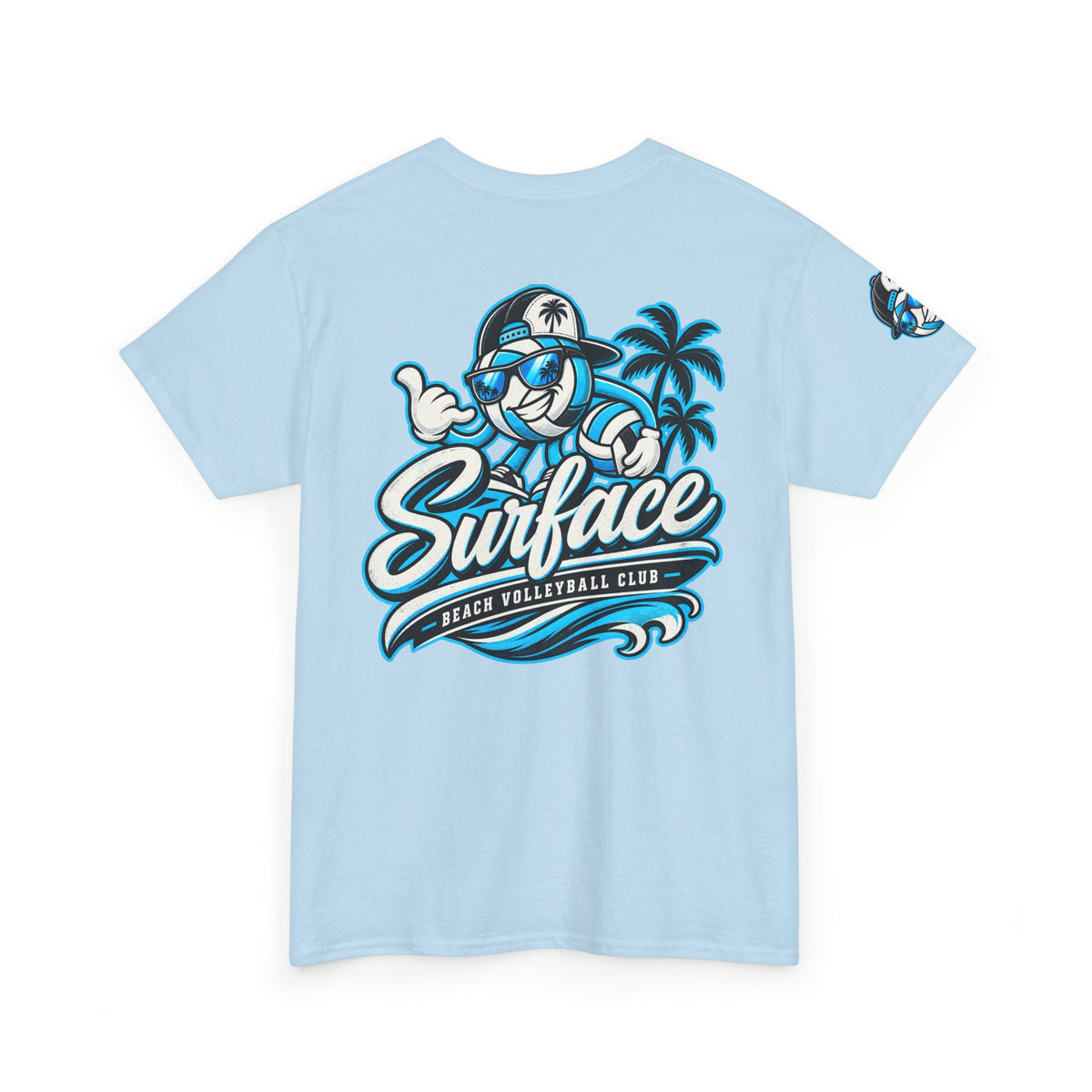 Surfaced Beach Volleyball Tee — 'Surface' Palm Logo Summer T‑Shirt