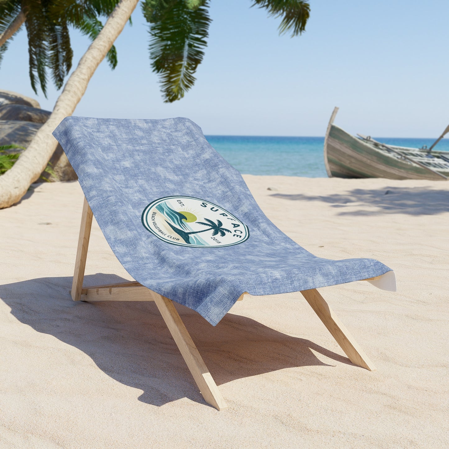 Surface Palm Beach Towel – Vintage Sunset Palm Tree Coastal Throw