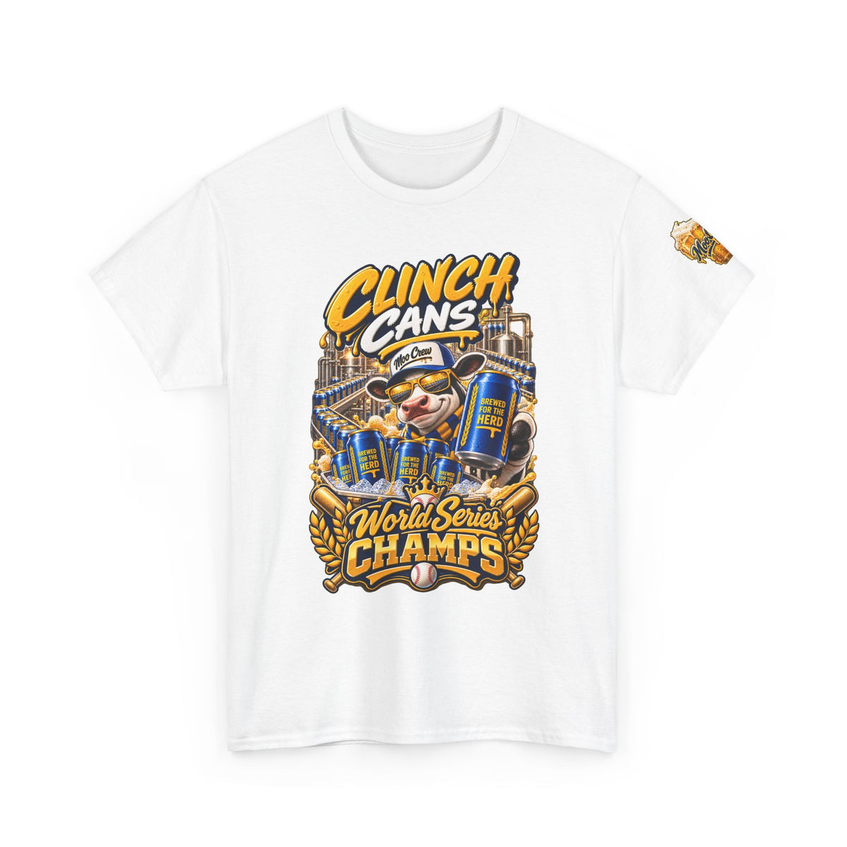 Moo Crew Clinch Cans World Series Champs Baseball Graphic Tee