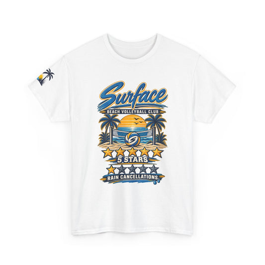 Surface Beach Volleyball Club Graphic Tee — “5 Stars Rain Cancellations”