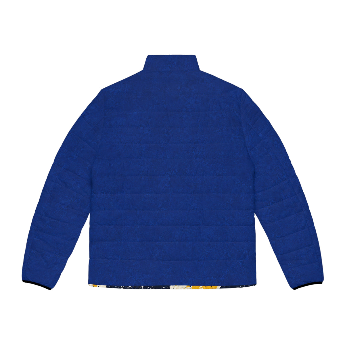 Moo Crew Call The Herd Puffer Men’s Abstract Blue Printed Puffer Jacket
