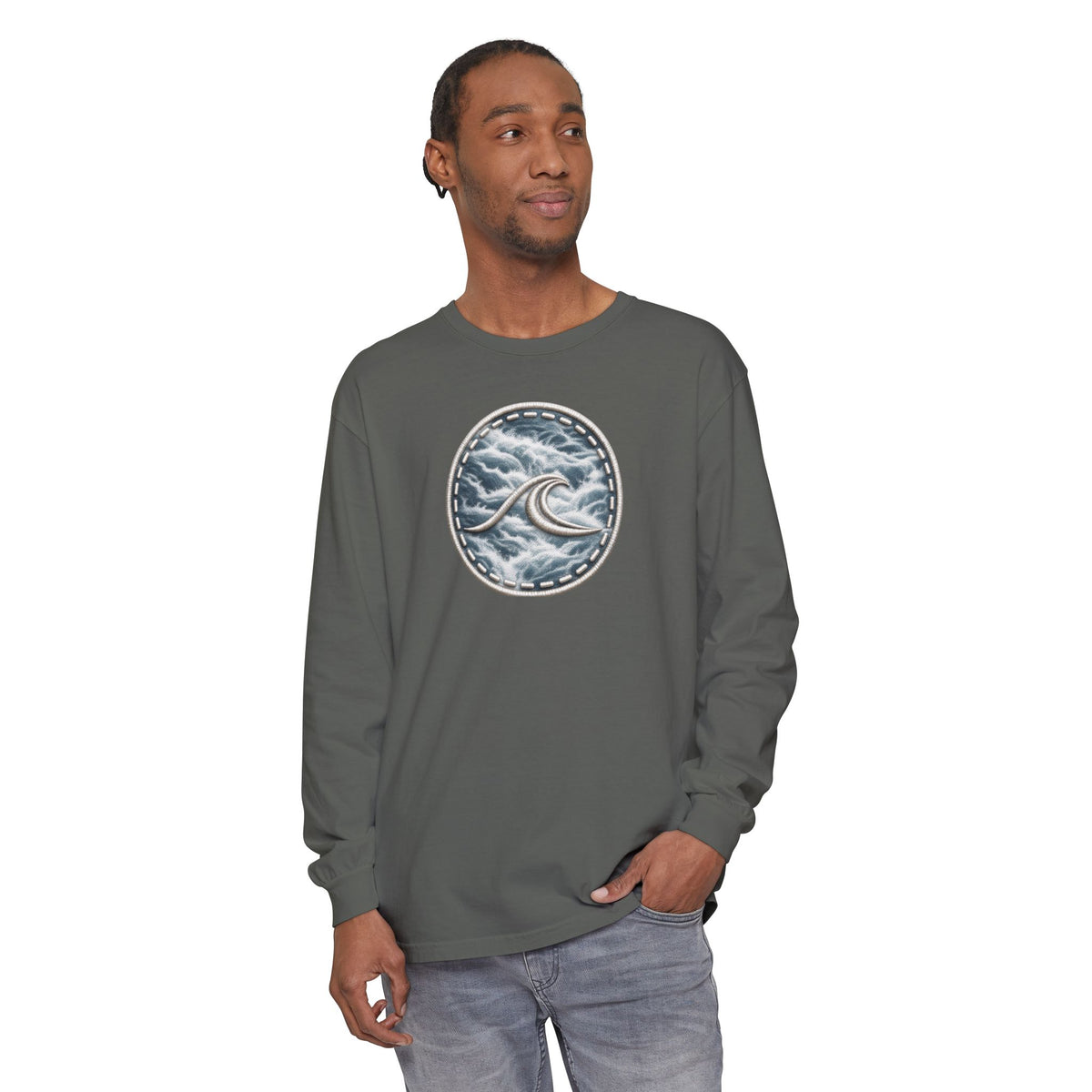 Surfache White Water Icon Long Sleeve Tee —Destination Graphic T-Shirt