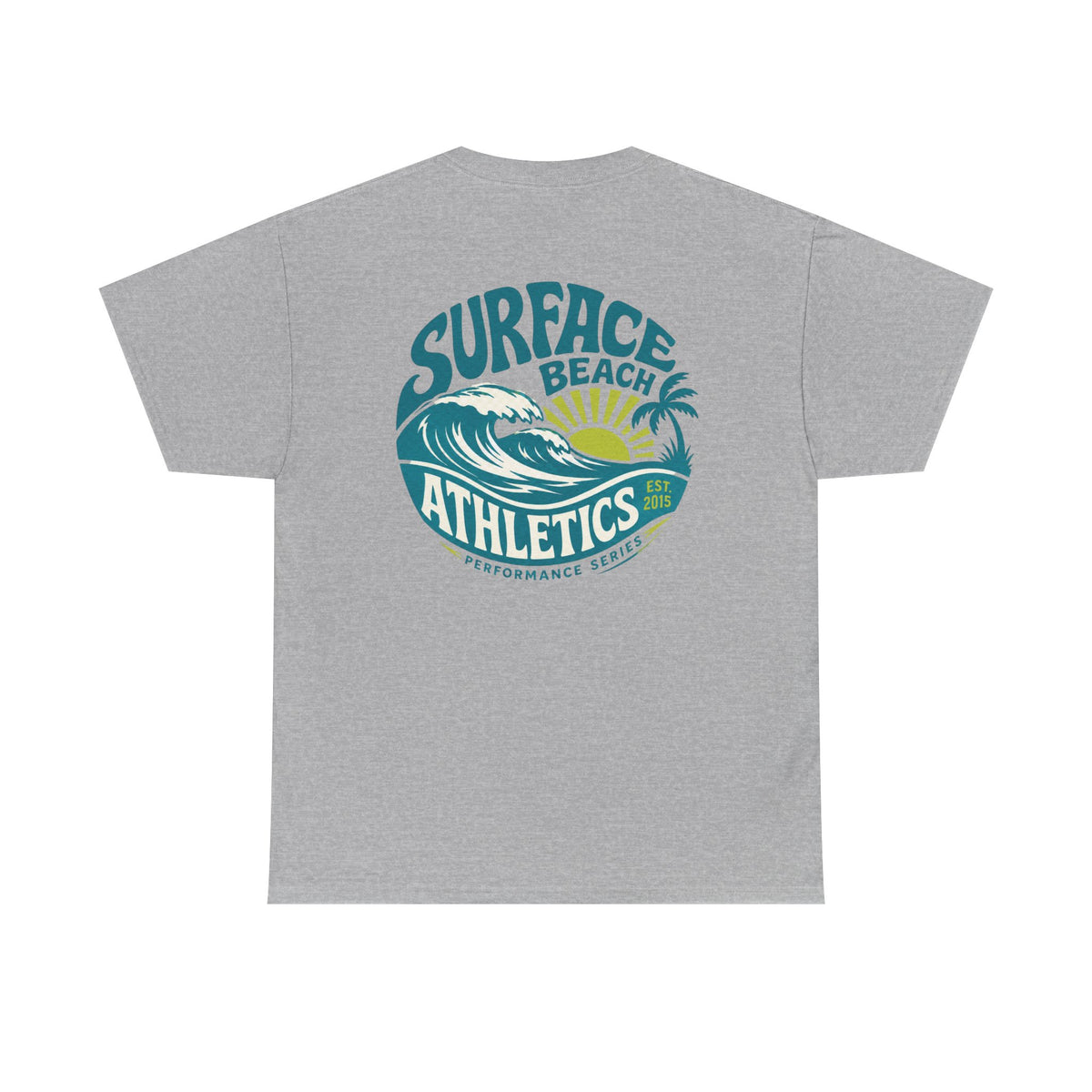 Surface Beach Club T-Shirt — Vintage Palm & Wave Logo Tee