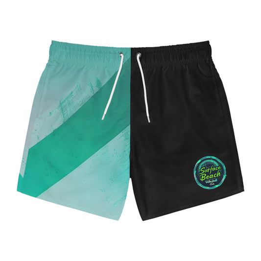 Swim Trunks - Teal Stripe Surf Beach All-Over Print