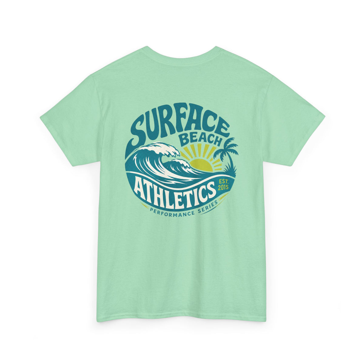 Surface Beach Club T-Shirt — Vintage Palm & Wave Logo Tee