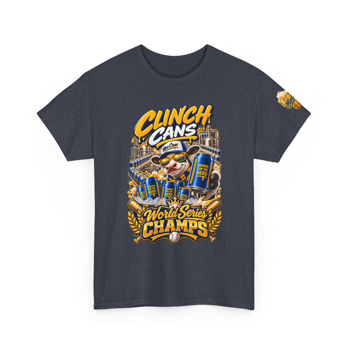 Moo Crew Clinch Cans World Series Champs Baseball Graphic Tee