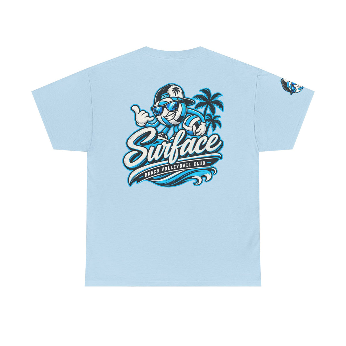 Surfaced Beach Volleyball Tee — 'Surface' Palm Logo Summer T‑Shirt