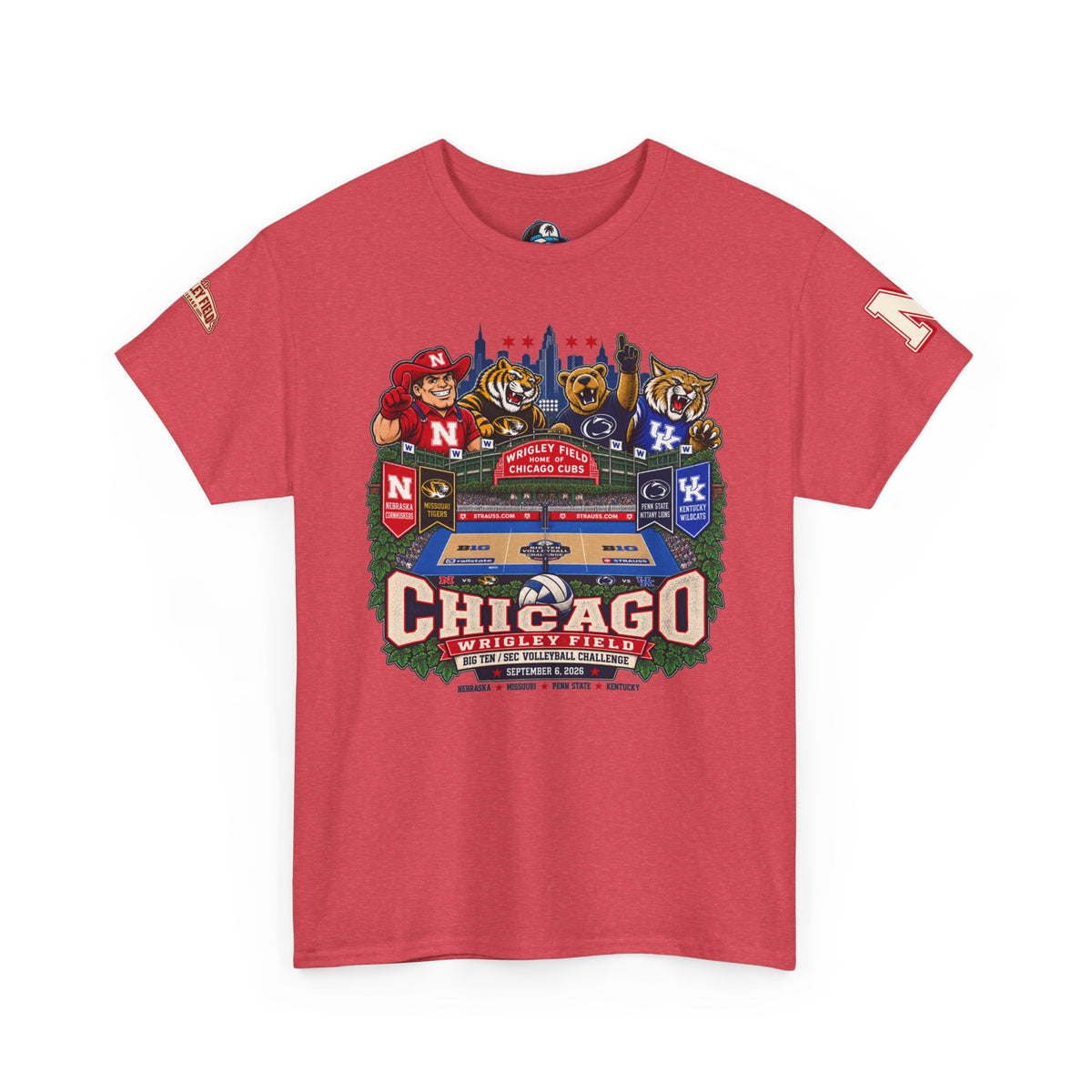 Chicago Wrigley Field Volleyball Vintage Stadium Tee