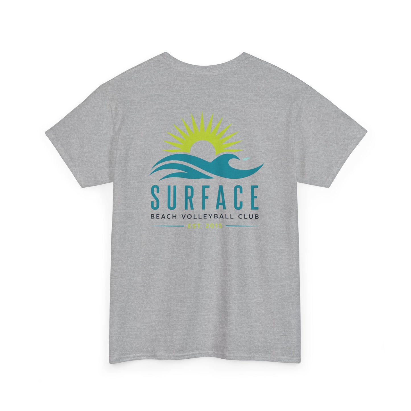 Surface Beach Volleyball Club Tee — Surf Wave & Sun Graphic T-Shirt