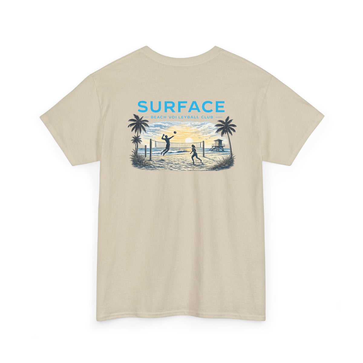 Surface Beach Volleyball Club T-Shirt — Coastal Sunset Volley Tee