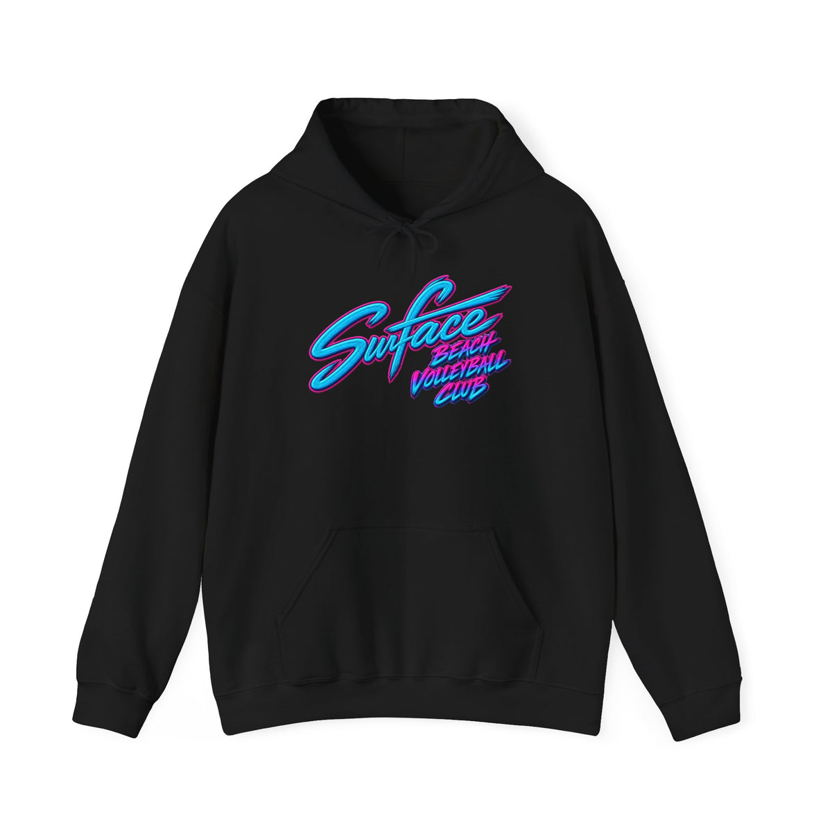 2027 Hoodie — "Surface" Retro Script Pullover (80s Vaporwave Style)