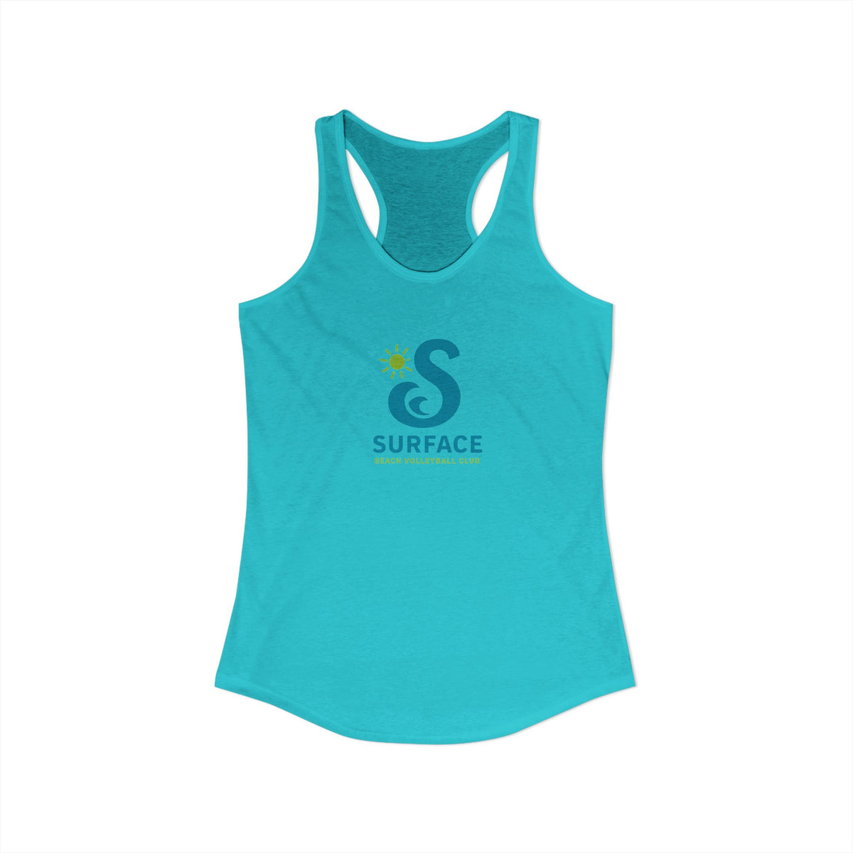 Wave Logo Surface Beach Volleyball Club Women's Racerback Tank - Beach Vibes