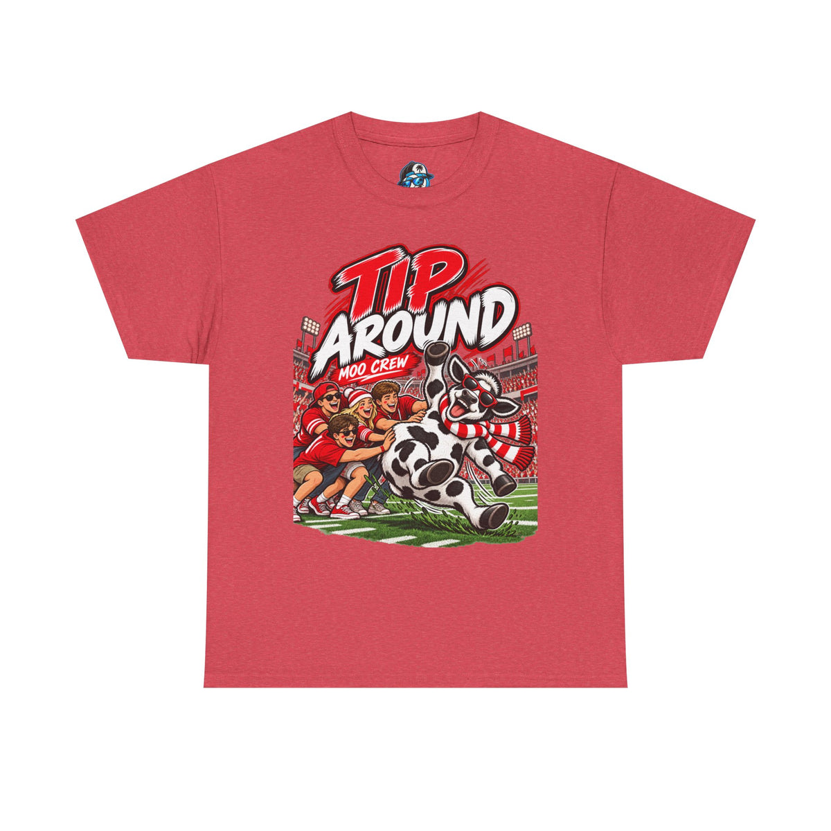 Moo Crew “Tip ’Around” Football Game Day  Cow Print T-Shirt