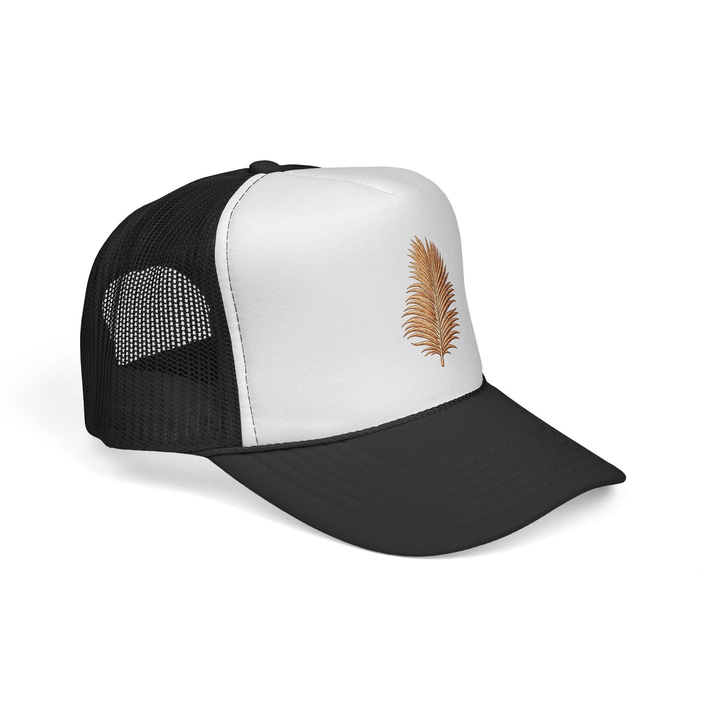 Surfache Palm Embroidered Trucker Cap — Minimal Botanical Mesh Hat