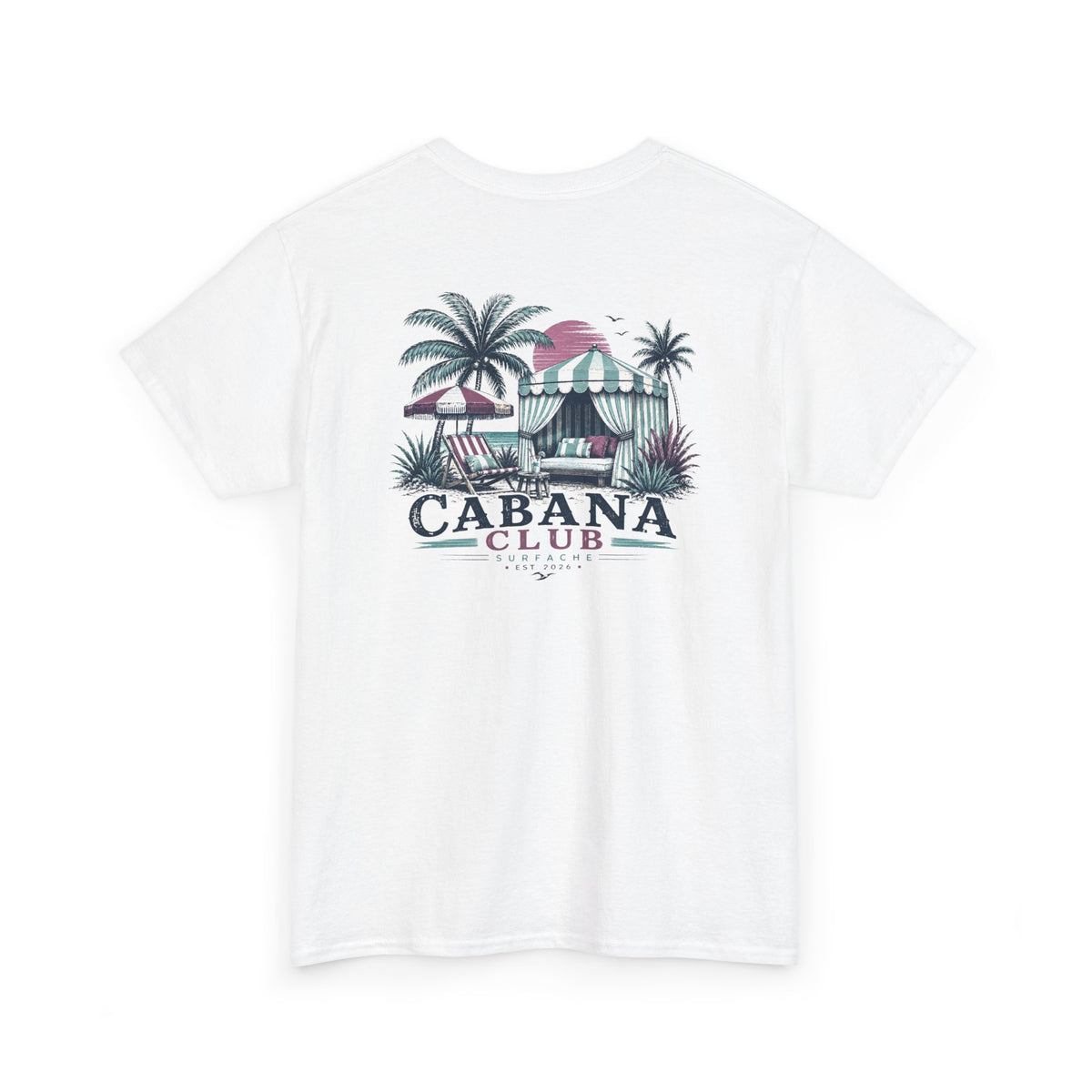 Surfache Cabana Club T‑Shirt – Tropical Beach Cabana Graphic Tee