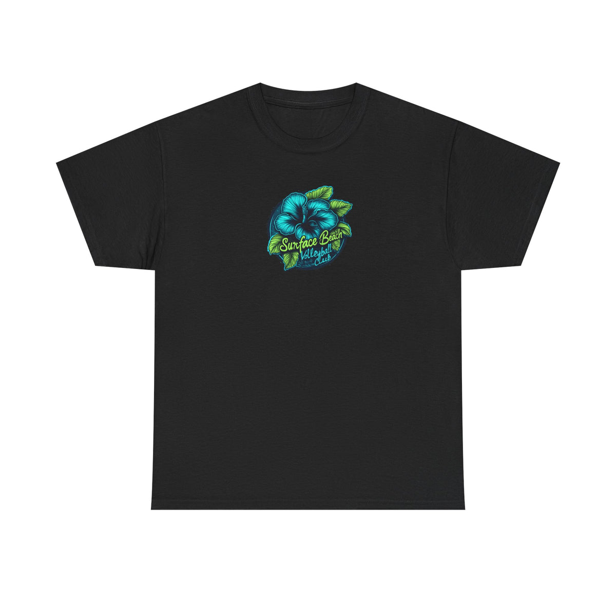 Hibiscus Icon Surface Beach Volleyball Club Unisex Heavy Cotton Tee