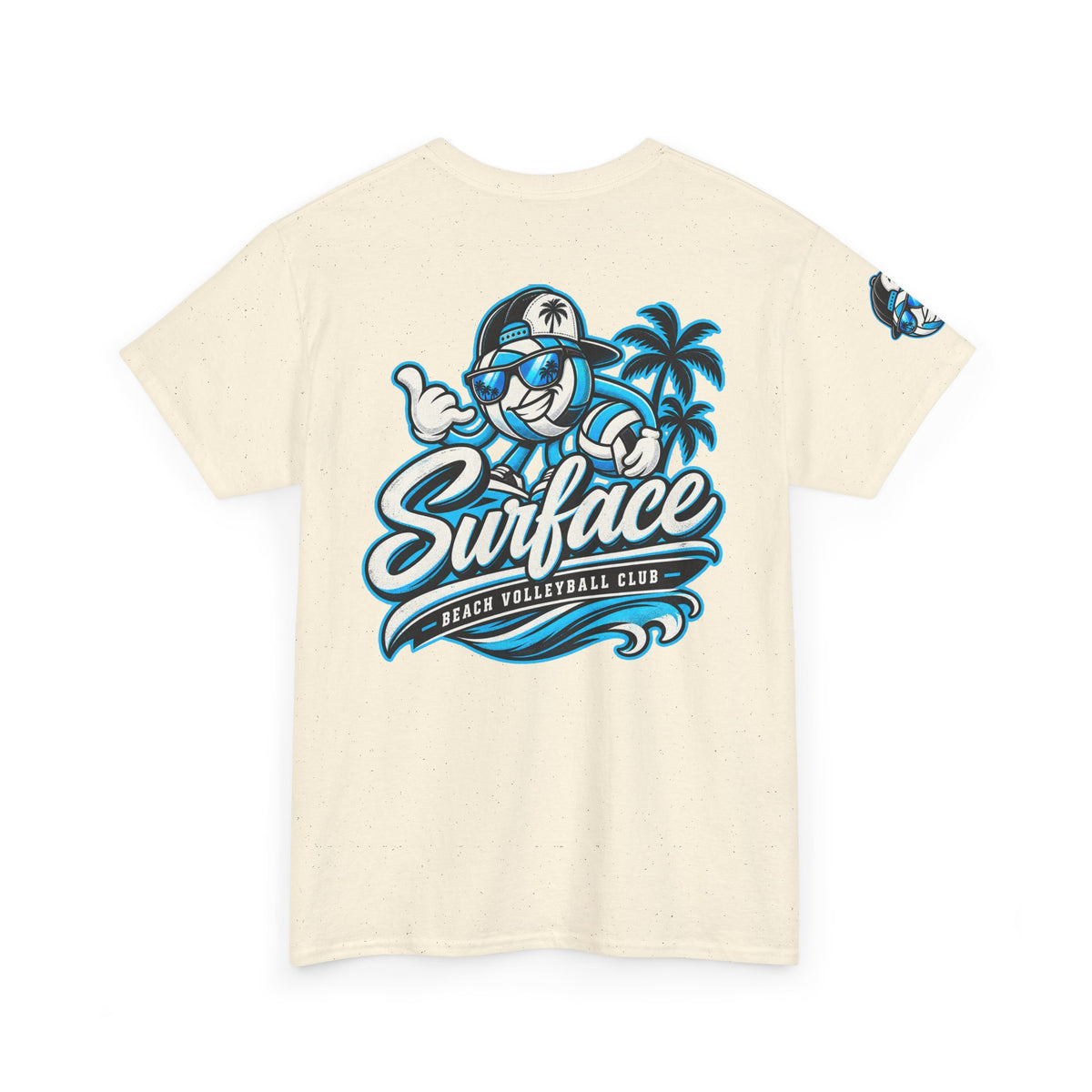 Surfaced Beach Volleyball Tee — 'Surface' Palm Logo Summer T‑Shirt