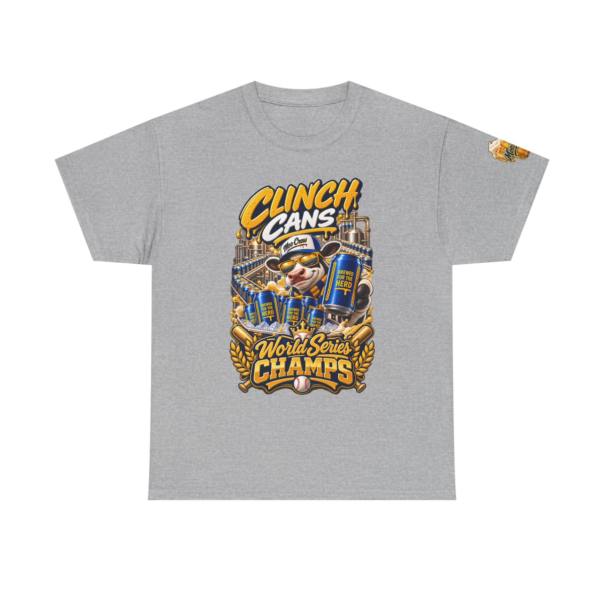 Moo Crew Clinch Cans World Series Champs Baseball Graphic Tee