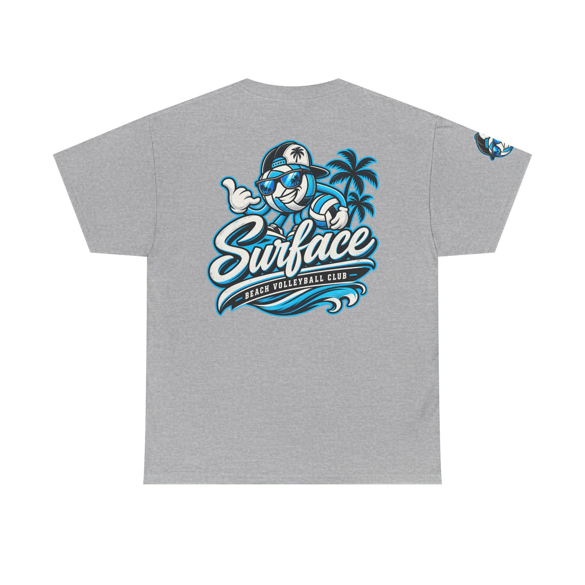 Surfaced Beach Volleyball Tee — 'Surface' Palm Logo Summer T‑Shirt