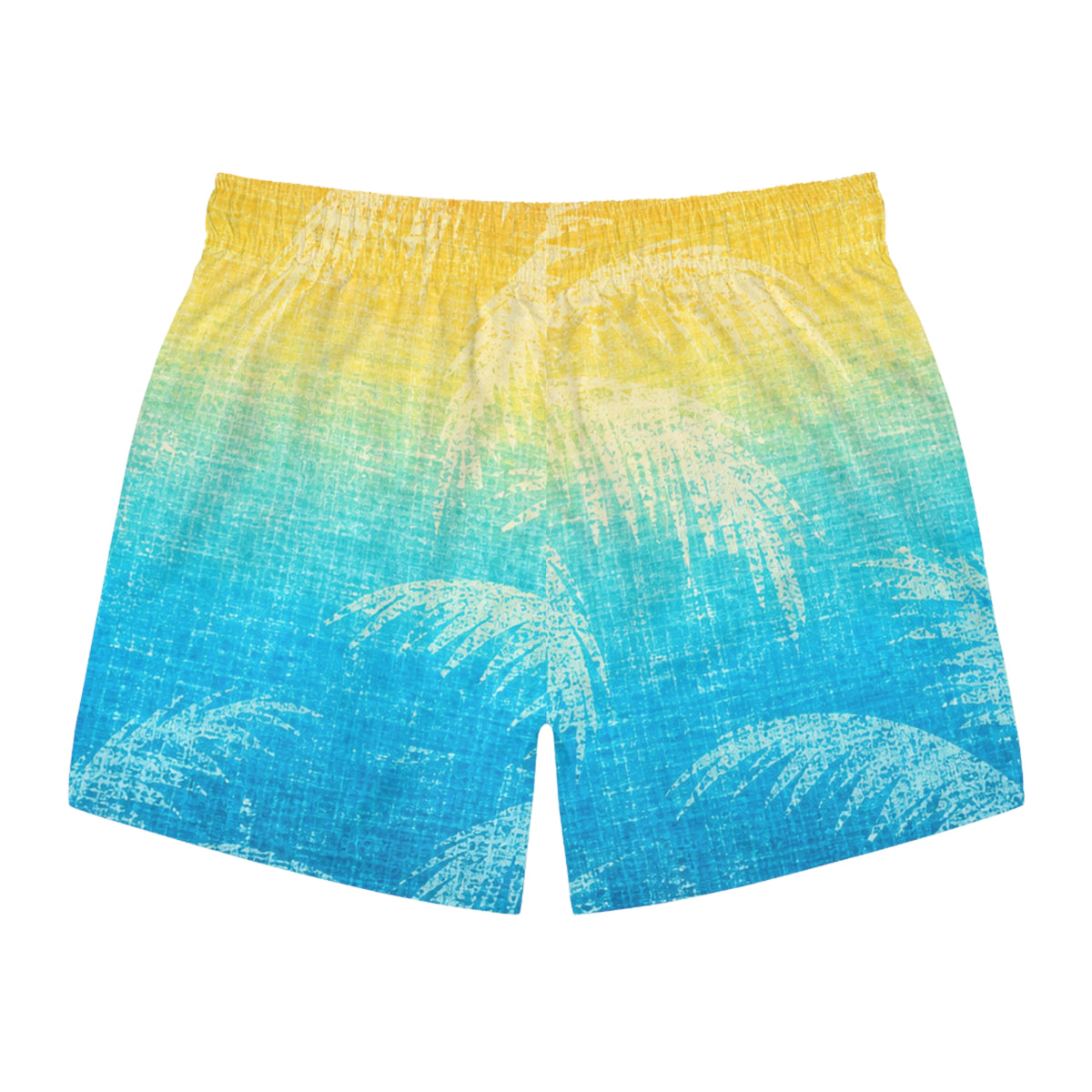 Gradient Swim Trunks — Tropical Palm Sunset Beach Shorts