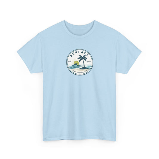 Surf Vibes Palm Tree Tee — "Surface" Beach Club Graphic T-Shirt