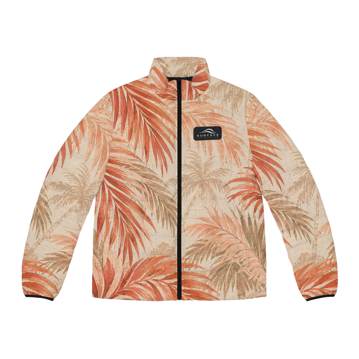 Tropical Palm Leaf Puffer Jacket