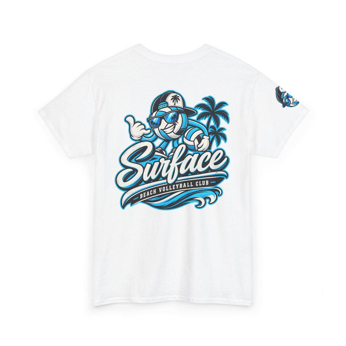 Surfaced Beach Volleyball Tee — 'Surface' Palm Logo Summer T‑Shirt