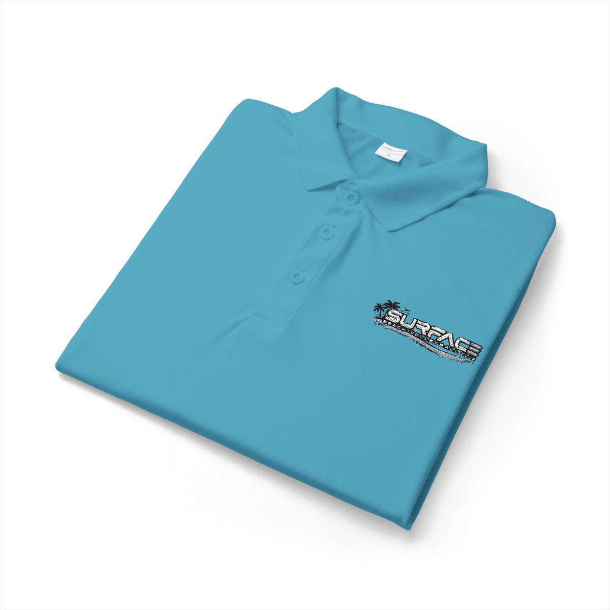 Embroidered Wave Logo Polo Shirt — Coastal Nautical Men's Golf Polo