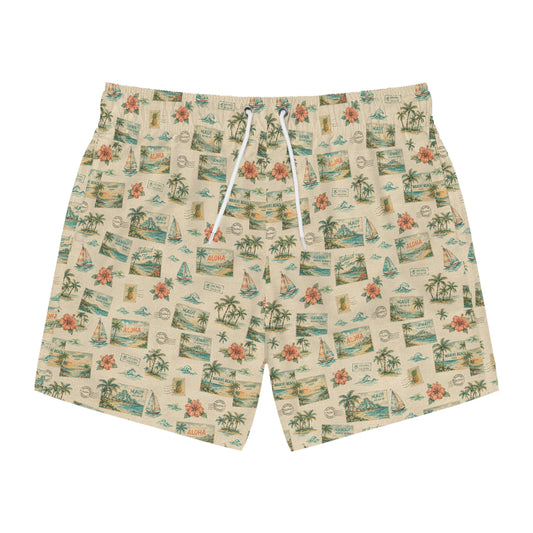 Vintage Postcard Hawaiian Swim Trunks
