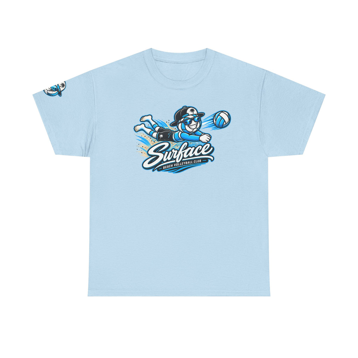 Surface Volleyball Mascot T-Shirt — Beach Volleyball Dive Graphic Tee