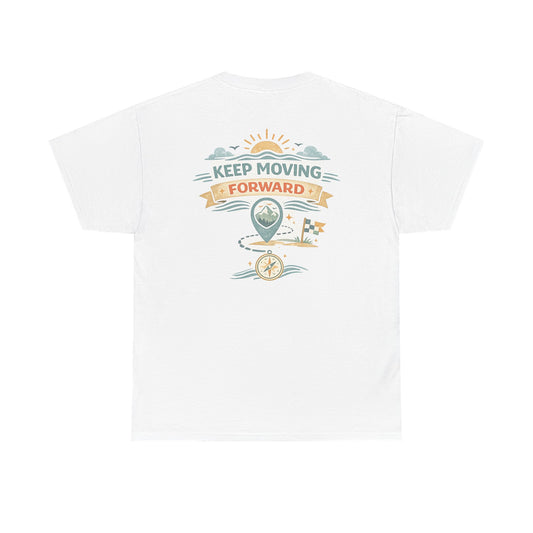 Keep Moving Forward T-Shirt — Inspirational Travel Compass Graphic Tee