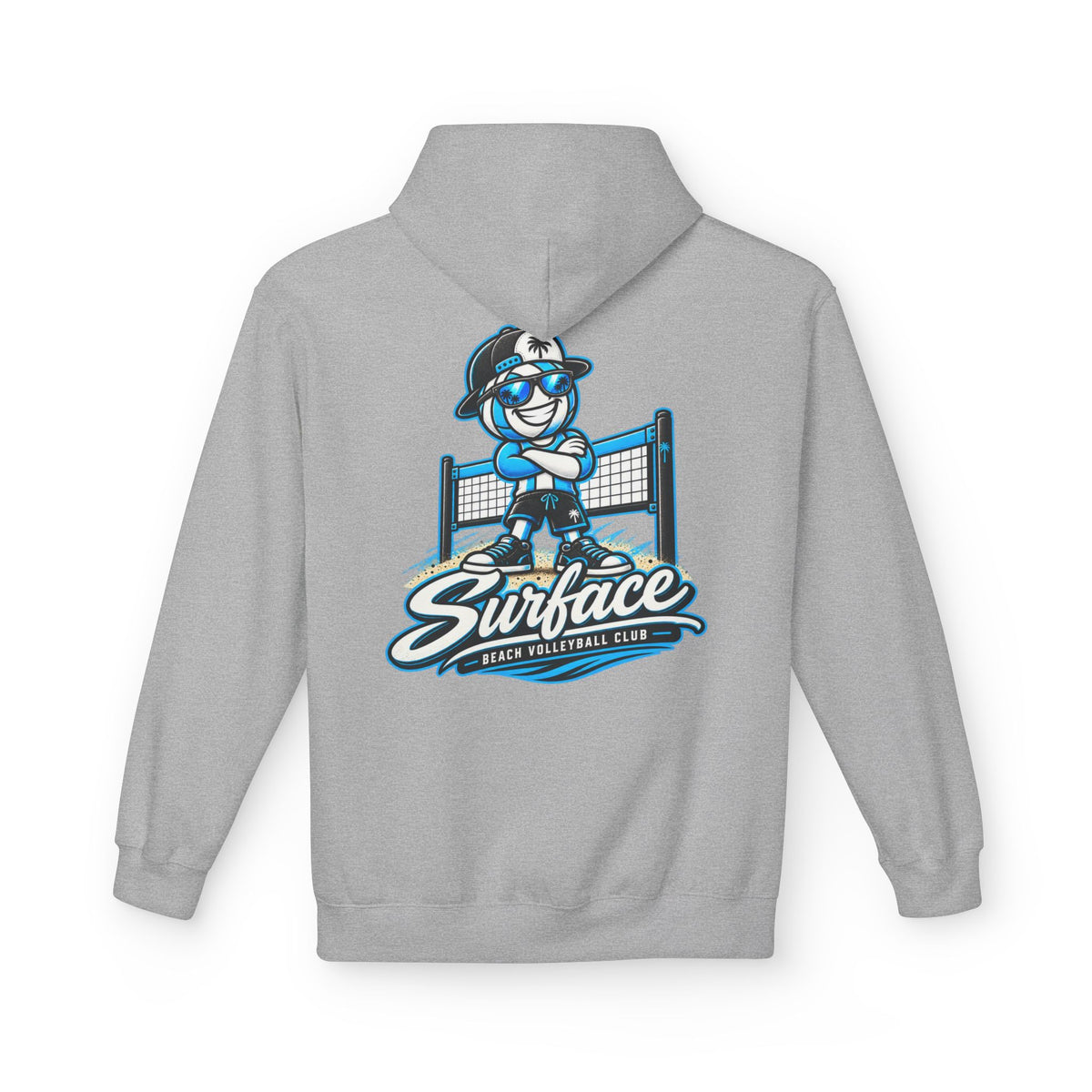 Surfface Beach Volleyball Hoodie — Retro Mascot Logo Pullover
