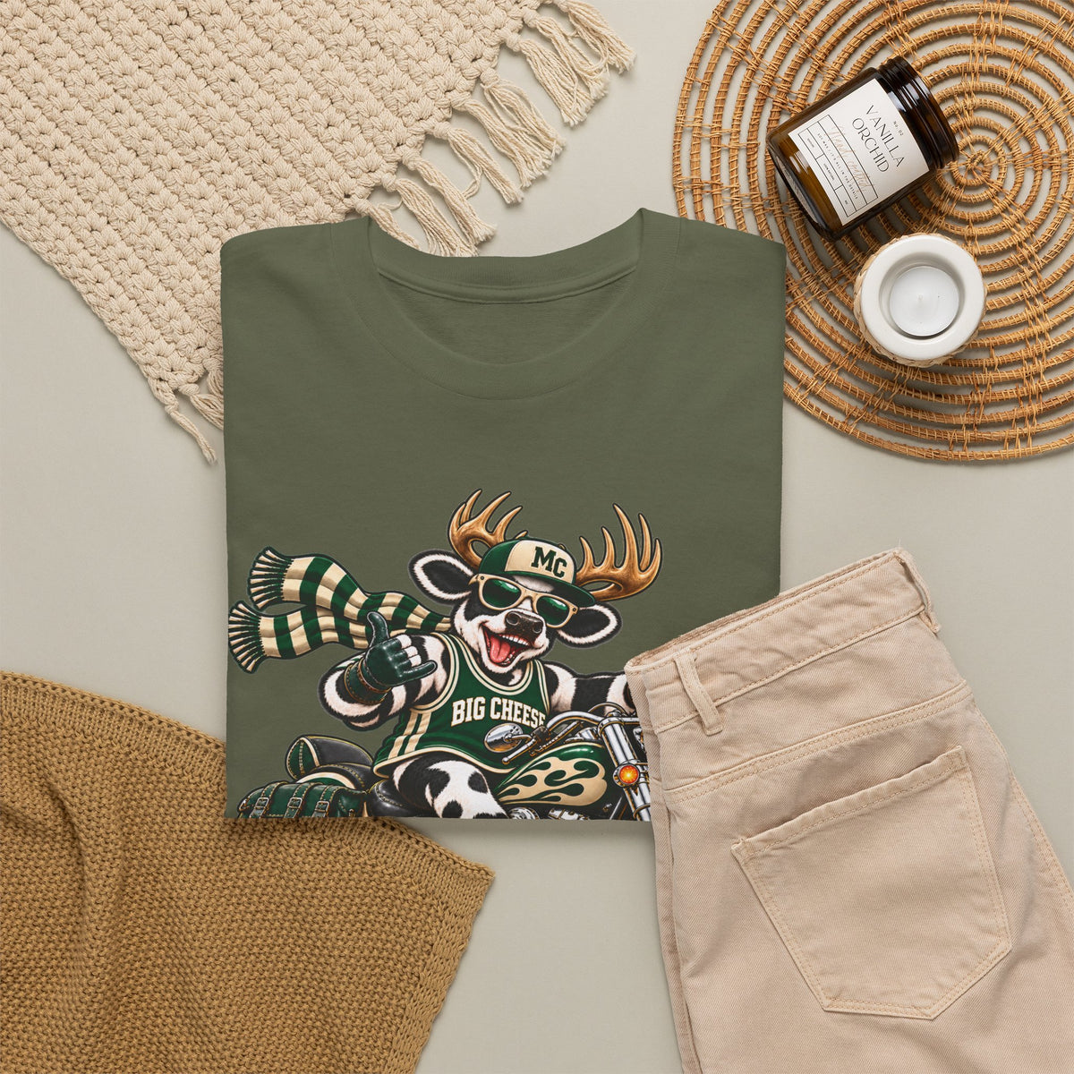 Moo Crew The Big Cheese Retro WI Teams Graphic Tee