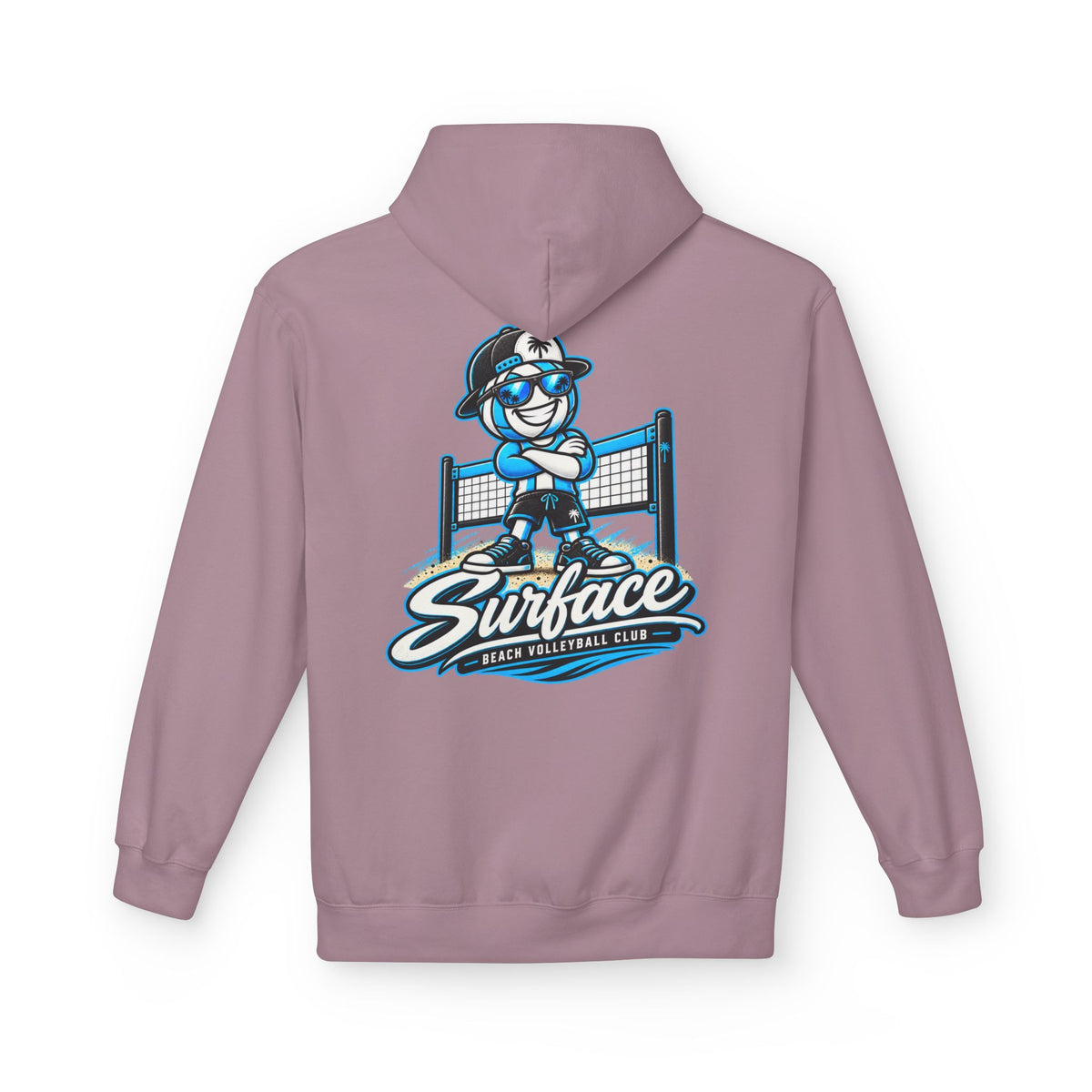 Surfface Beach Volleyball Hoodie — Retro Mascot Logo Pullover