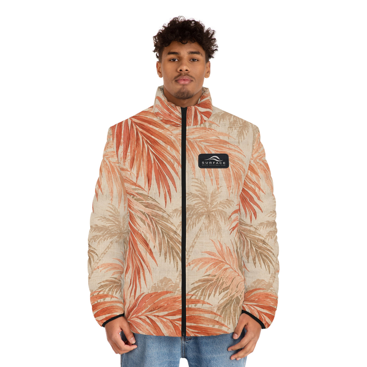 Tropical Palm Leaf Puffer Jacket