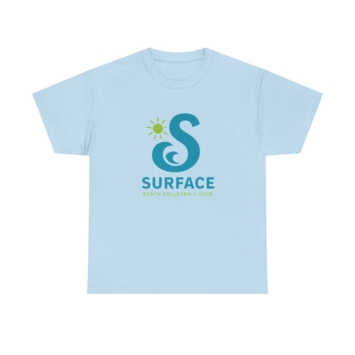 Wave Logo Surface Beach Volleyball Club Unisex Heavy Cotton Tee