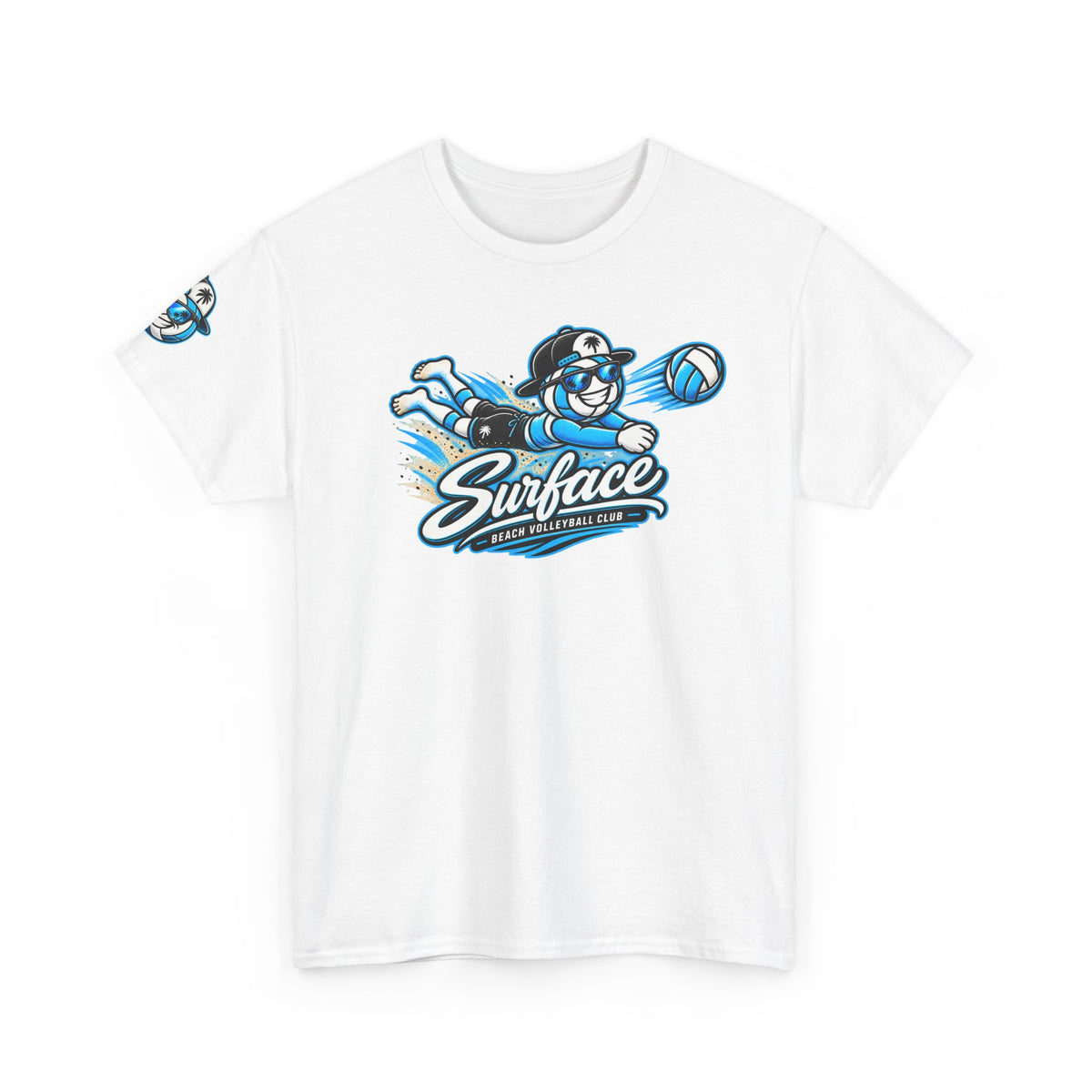 Surface Volleyball Mascot T-Shirt — Beach Volleyball Dive Graphic Tee