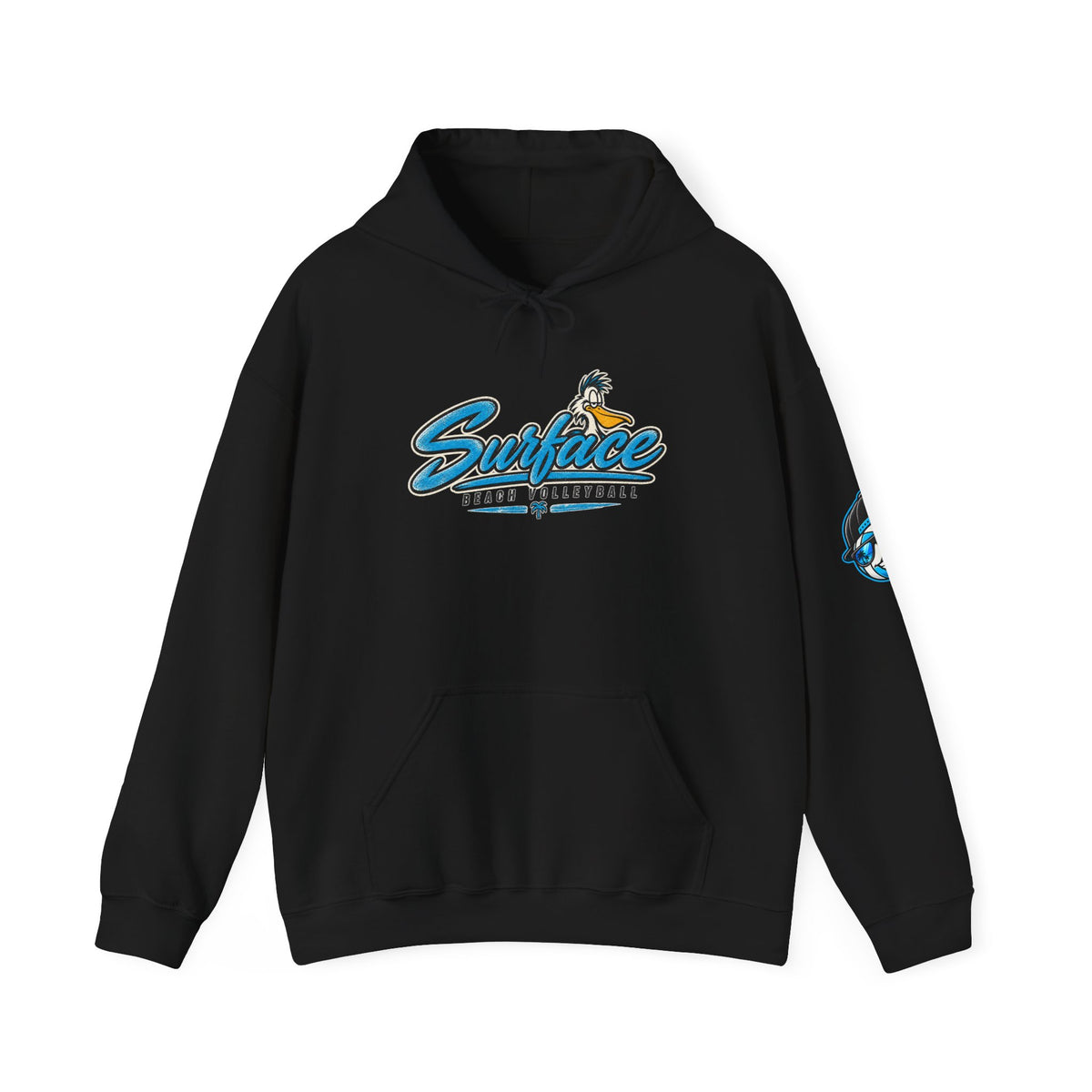 Surface Beach Volleyball Club Retro Mascot Logo Hoodie
