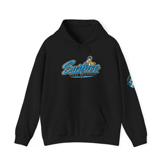 Surface Beach Volleyball Club Retro Mascot Logo Hoodie