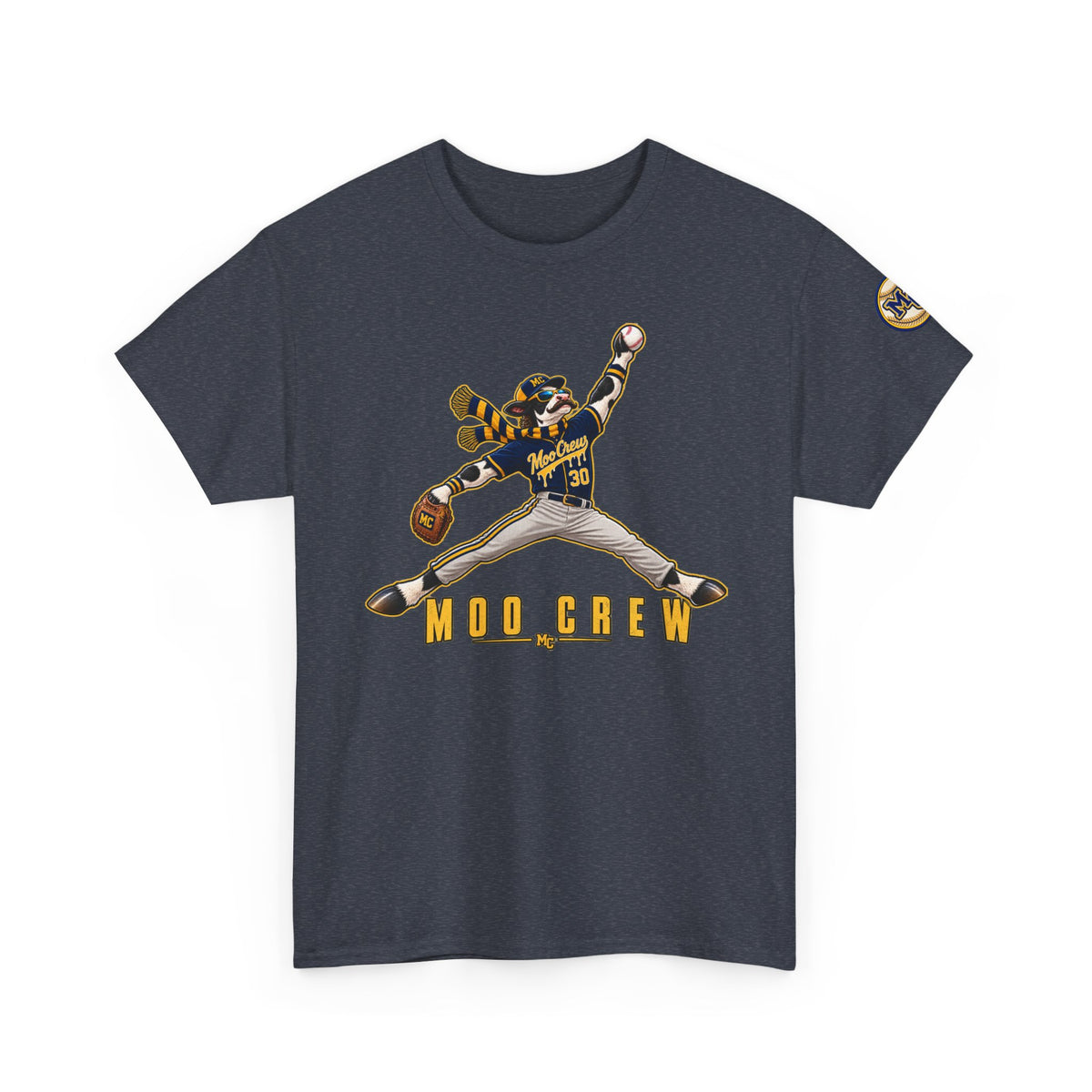 Moo Crew Baseball Player Graphic Tee