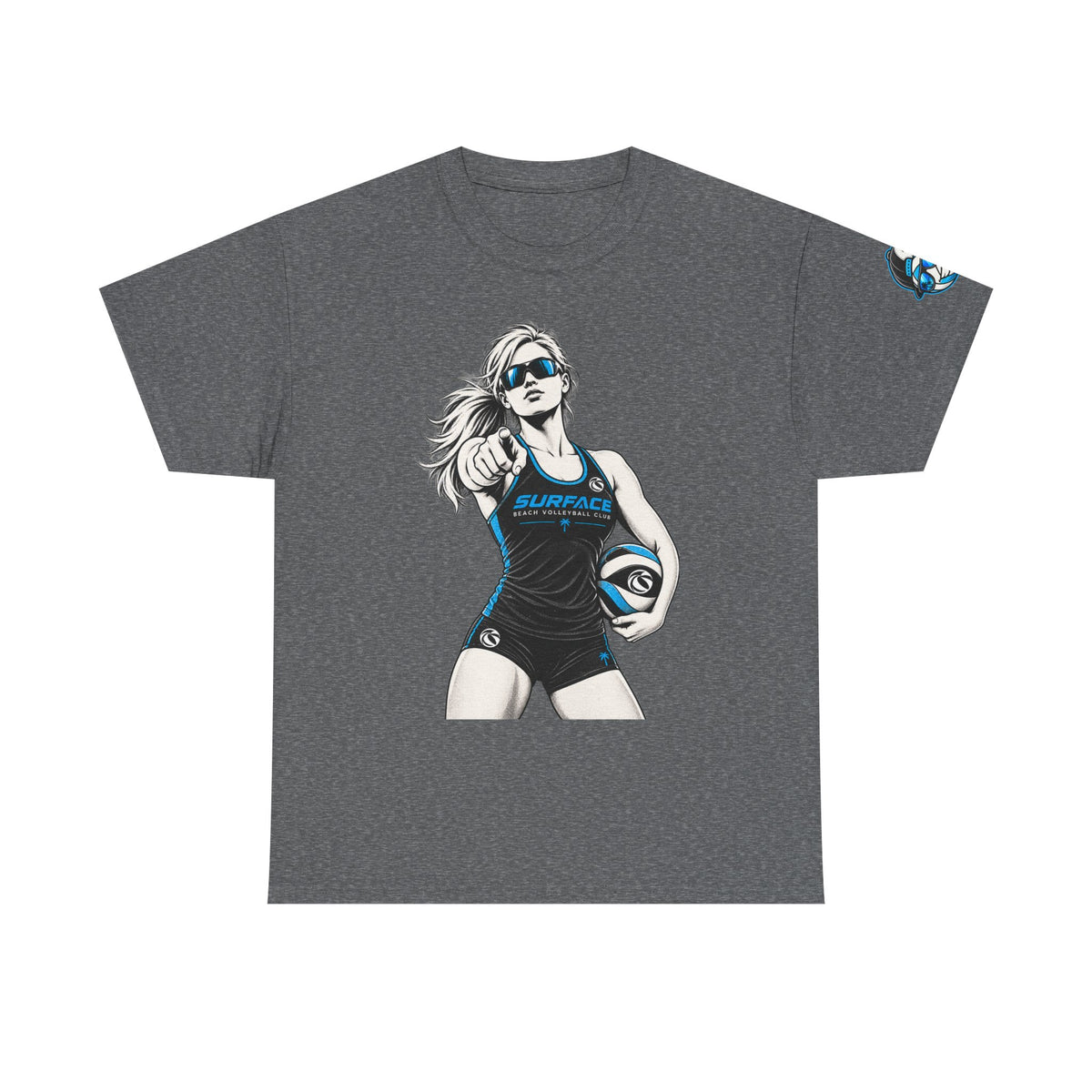 Volleyball Player Graphic Tee — Fierce Female Athlete Design
