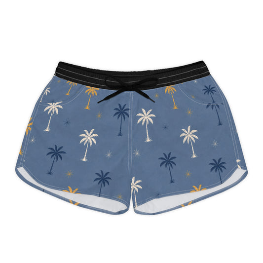 Palm Print Lounge Shorts — Women's Tropical Casual AOP