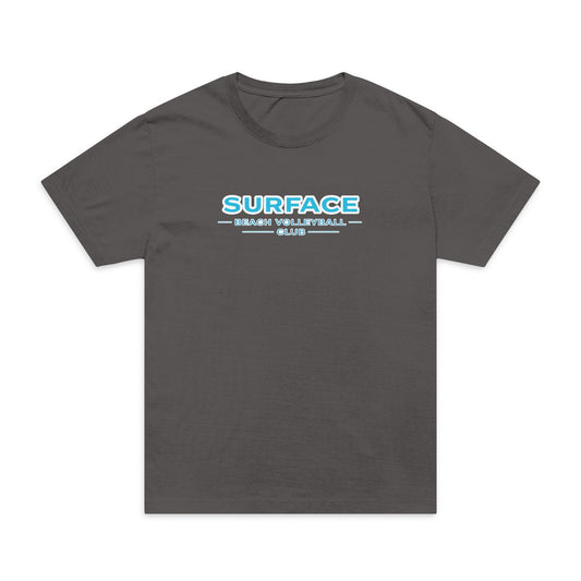 Surfaced Beach Graphic T‑Shirt — "SURFACE: Ocean & Lifestyle Co." Design