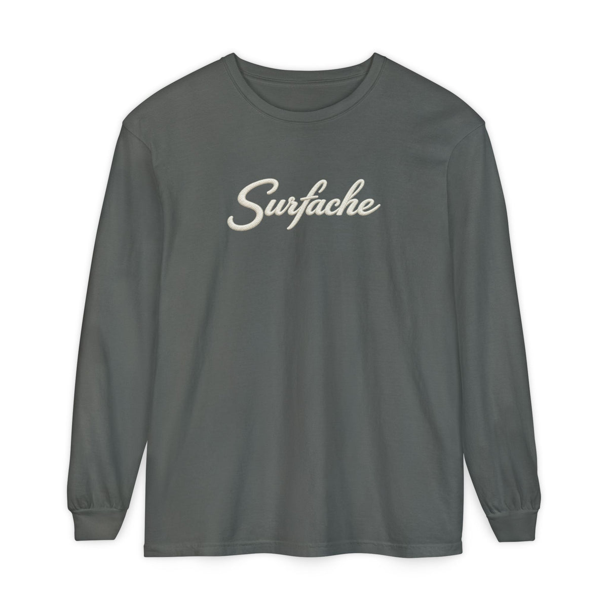 Surfache Long Sleeve T‑Shirt — Coastal Bird Patch Graphic