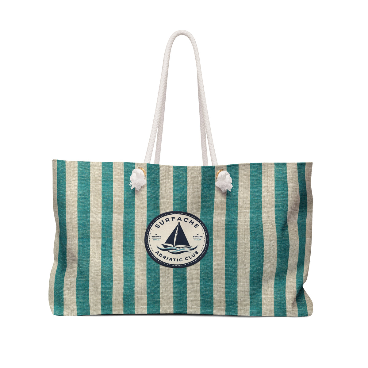 Surfache Adriatic Club Striped Weekender Bag — Surf & Sail Logo Tote