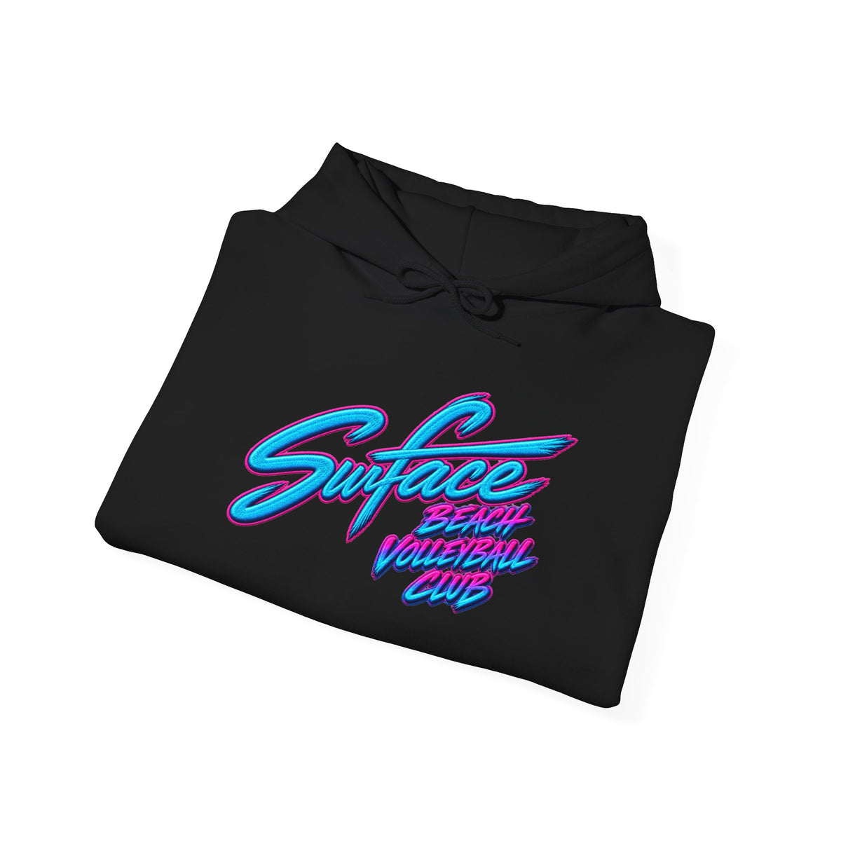 2027 Hoodie — "Surface" Retro Script Pullover (80s Vaporwave Style)