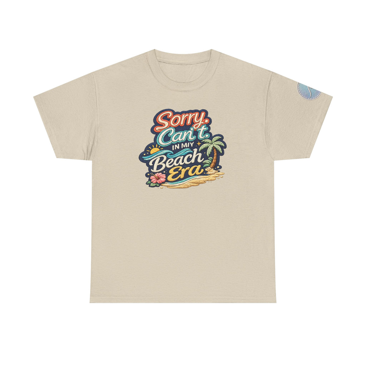 Sorry Can't, In My Beach Era — Retro Tropical Palm Beach Vacation T‑Shirt