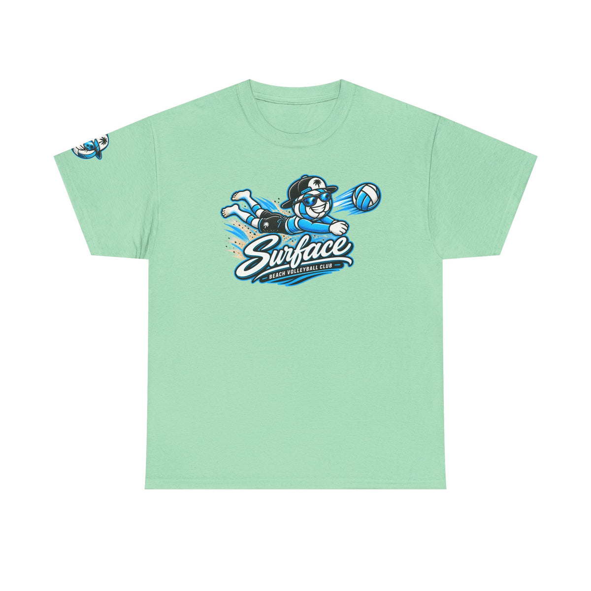 Surface Volleyball Mascot T-Shirt — Beach Volleyball Dive Graphic Tee