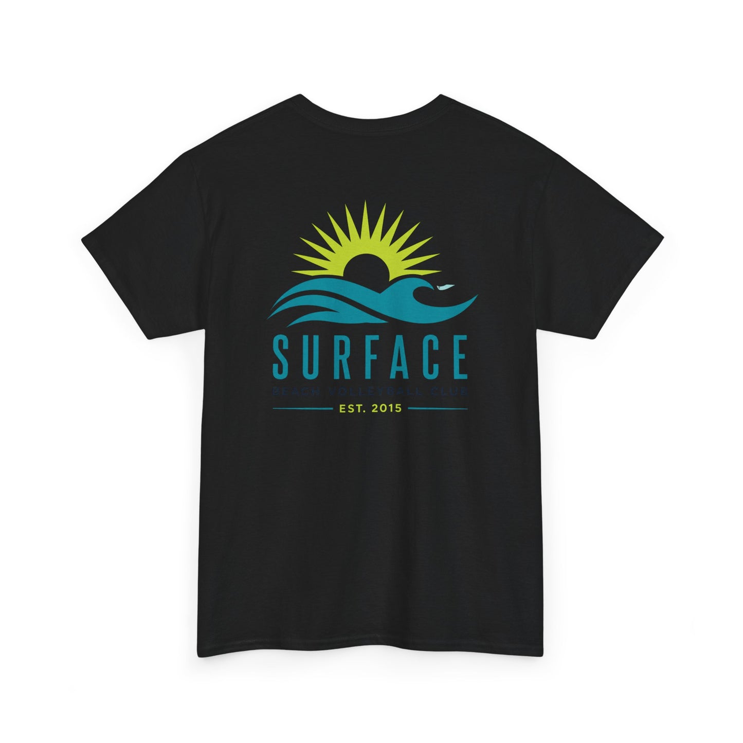 Surface Beach Volleyball Club Tee — Surf Wave & Sun Graphic T-Shirt